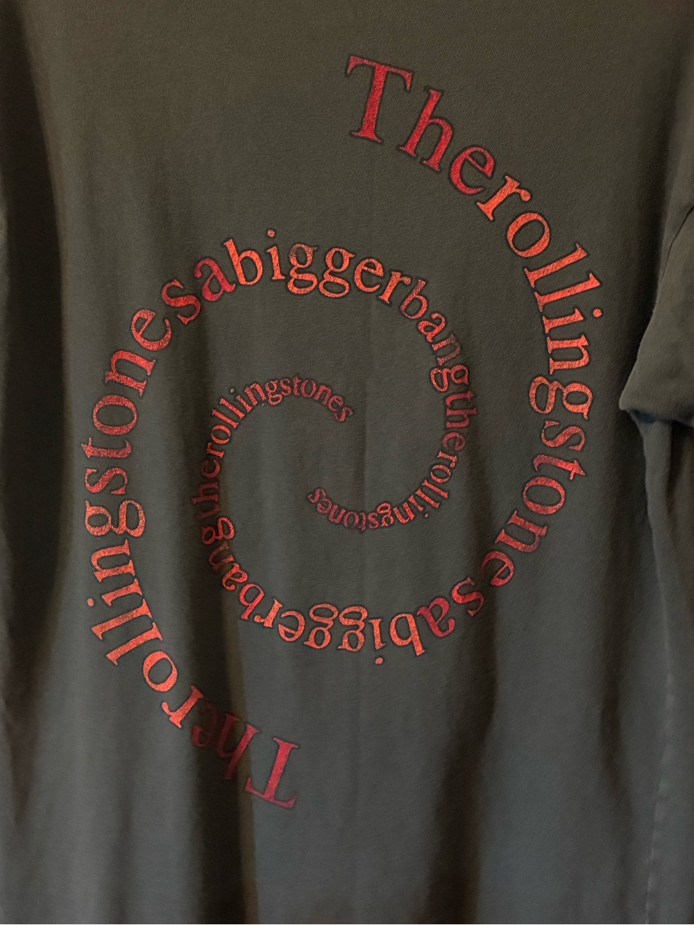 Rolling Stones Black Tee with Red and Orange Spiral Tongue Graphic - Picture 4 of 6